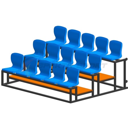 Купить Трибуна мобильная 3 ряда сиденья пластиковые на 15 мест в Дно 